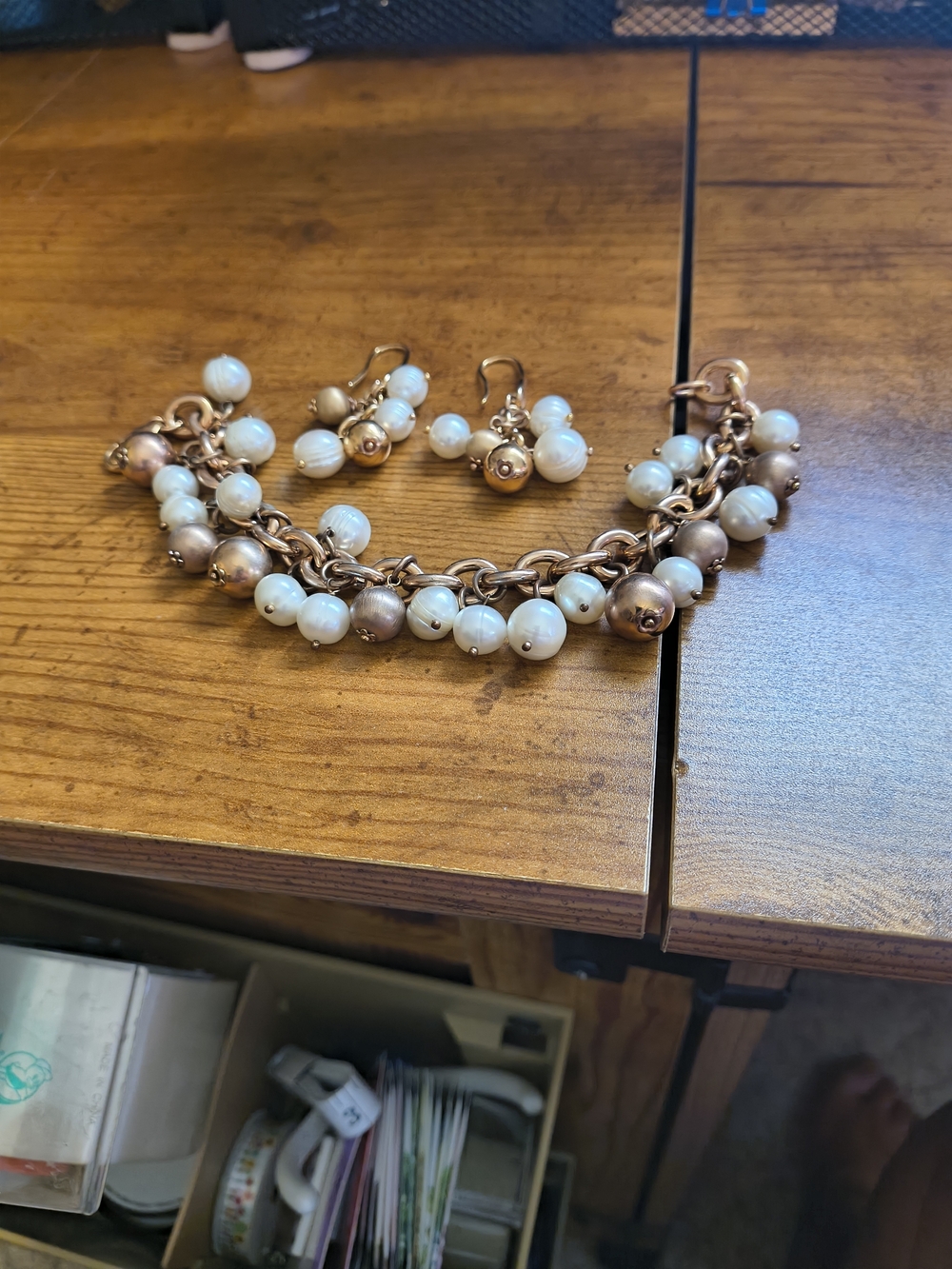 Bronzo Italy And Honora Pearl Bracelet and Earrings